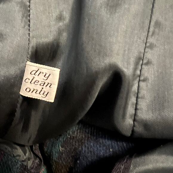 80’s Vintage Pendleton Pink Navy Blue Green Preppy Plaid Faux Wrap Wool Skirt 6 - Picture 5 of 11